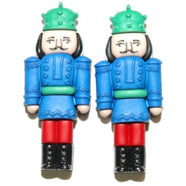 Blue Christmas Nutcracker Stud Earrings (H360)
