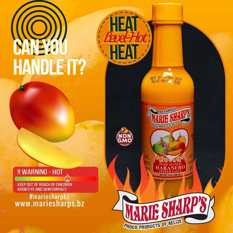 Marie Sharp’s Mango Habanero Pepper Sauce, 5 oz – Sweet