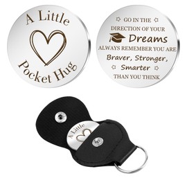 Graduation Gifts for Him Her Men Women Boys Girls Son Daughter Brothers Sisters Friends Teacher Nurse Middle High School College 5th 8th Grade Masters Degree Graduation Gifts Pocket Hug Token keychain