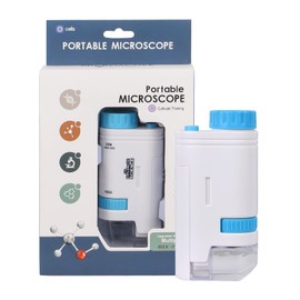 200x Zoom Kids Portable Microscope Pocket Handheld Mini Microscope with LED Light High Definition for Students Microbiological Observation Preschool Home Study Educational Toys