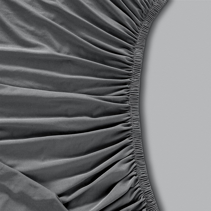 wyewye Super King Fitted Sheet, Deep Grey, 180x200 cm with