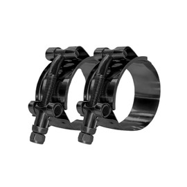 BOTTEN 2pcs 1.5" Stainless Steel T-Bolt Hose Clamps - Clamp Range 44-50mm for 1.5 Hose ID (Black) - Durable and Reliable Hose Clamps for Secure Connections"
