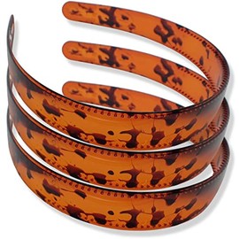 Topkids Accessories Plastic Headband Hair Bands Headband Black Transparent Turtle Hair Band Headband Hair Band Comb (3pcs x 2.5cm, Brown (Turtle)