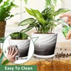 YUFDA 8 Inch Plant Pot,Ceramic Planter with Drainage and Saucer,Ceramic