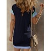 Acelitt Women Casual Summer Dresses 2024 Fashion Color Block Crewneck