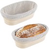 2 Packs 10 inch Oval Shaped Banneton Proofing Basket Set,