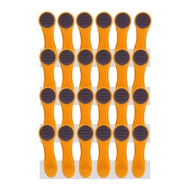 24 Clothes Pegs Laundry Clips with Stainless Steel Compression Springs and Soft Grip Soft Grip Soft Touch Yellow Orange Dark Grey
