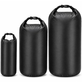 OAKRAFT Dry Bag, Waterproof Bag Set, 3 Sizes, 8L, 40L, 70L, Stuff Sack, Roll Up, Waterproof, Dustproof, Lightweight, For Outdoor Activities, Camping, Climbing, Beach, Fishing, Pool, Beach, Black, Dry