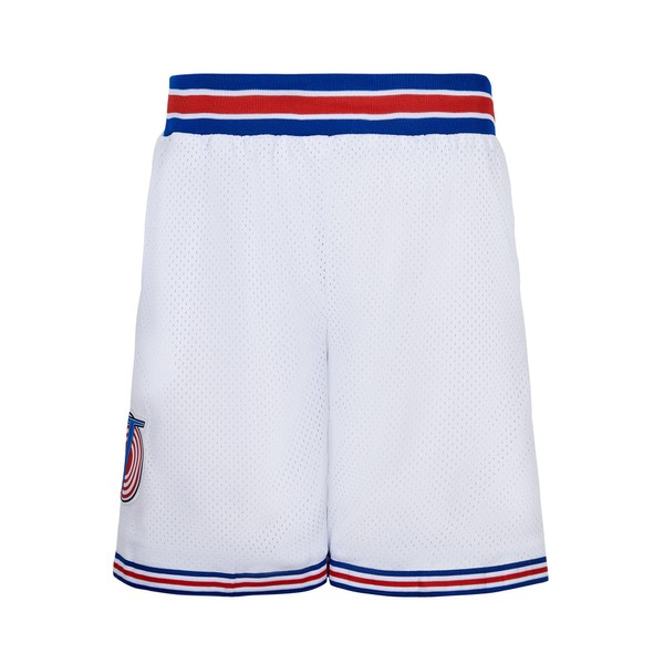 BOROLIN Mens Basketball Shorts Moive 90s Space Pants (White, Large)