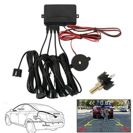 Multibao Parking Sensor Car Reversing Sensors Backup Radar System Buzzer Alarm with 4 Sensors - Matt Black