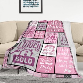 Christmas Realtor Gifts Blanket 60" x 50", Real Estate Agent Gifts, Xmas Realtor Gifts for Women, Gifts for Realtors Female, Gifts for A Real Estate Agent, Closing Gift for Realtors at Closing
