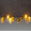 levandeo levandeo 10er Lichterkette LED Kugeln Lampions Baumwolle Grau Wei?