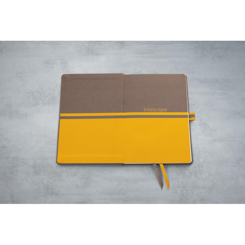 SIGEL LS102 Linescape Notebook Squared Approx. A5 Brown Yellow Hard