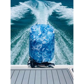 Koverz Custom Fit Vented Boat Engine Cover Compatible with Yamaha 4.2L 6-cyl F225 F250 F300 (2010-2020) - Realtree Aspect Sky