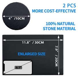 INOSCIND 2 Pack Reptile Basking Platform 11.8 × 7.9" + 4", Reptile Slate, Basking Rock, Slate Tiles Rocks for Reptiles,Terrarium Bowls for Bearded Dragon Tortoise Turtle Ball Python Snake Lizard Gecko