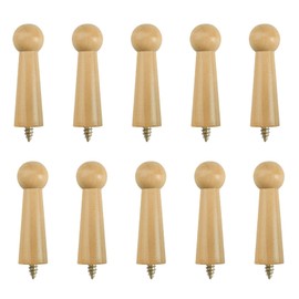 MOROBOR 10pcs Wooden Hooks Shaker Pegs, Towel Hook Shelf Clip Screw-On Solid Hat Hook Unfinished Wood Shaker Racks for Bathroom Doors Stair Edges