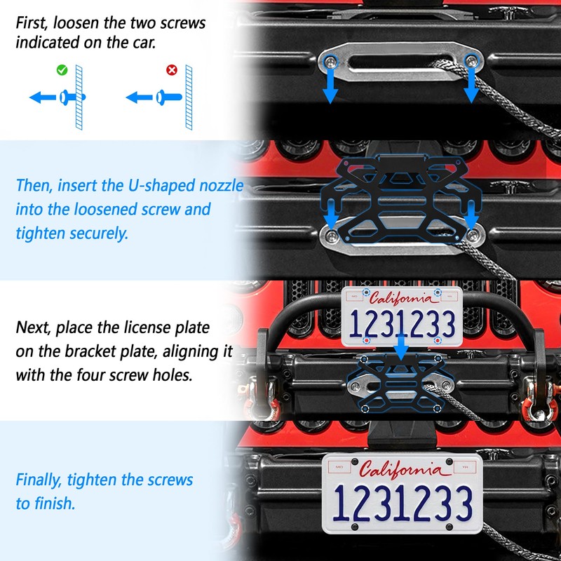 JAKISIMA Front License Bracket Holder for 10" Hawse Fairlead 、Universal