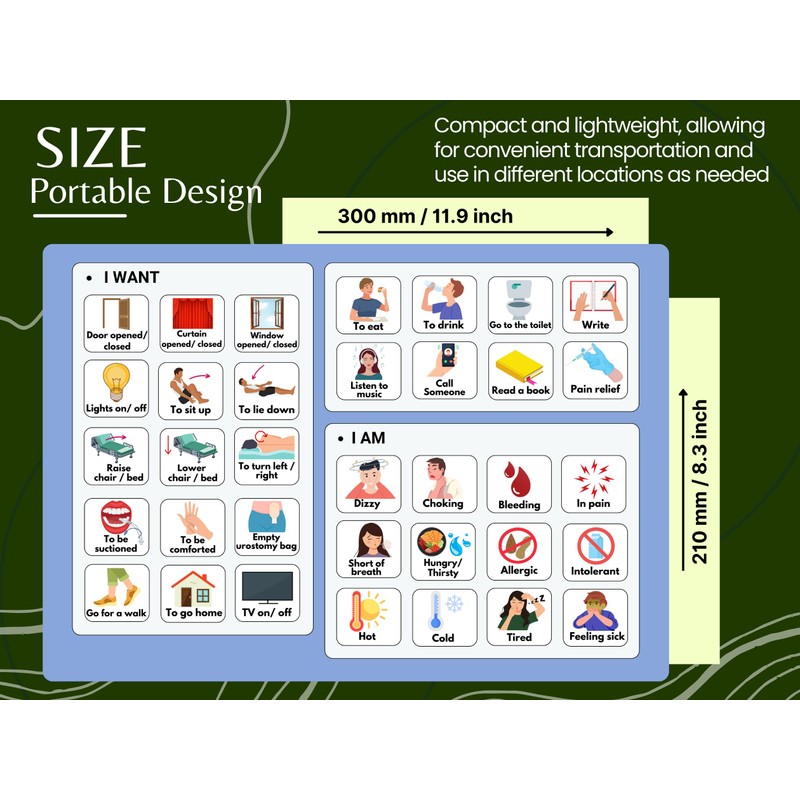 Communication Boards Set for Non verbal Adults Aphasia Stroke Patients,