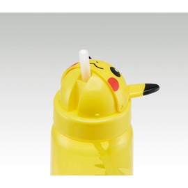 Skater PBS3STD_386589 Straw Bottle, Water Bottle, Die Cut, With Straw, 11.8 fl oz (350 ml), Character Shape, Pikachu, Pokemon (W x H): 2.8 x 7.1 inches (70 x 180 mm)