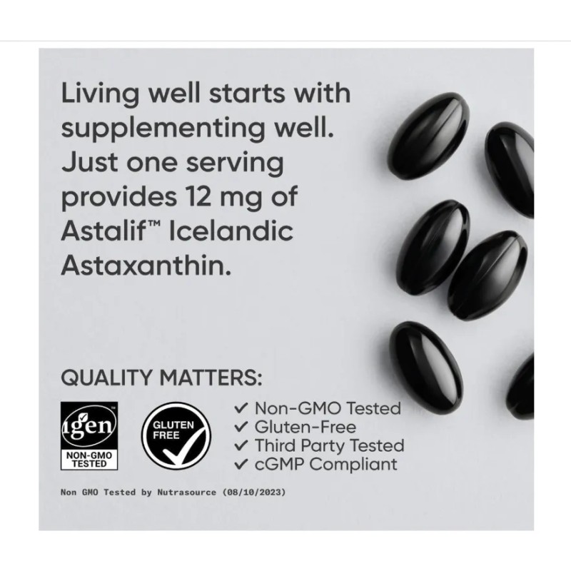 Sr Triple Strength Astaxanthin From Microalgae 12mg 60ct Sabor Flavorless