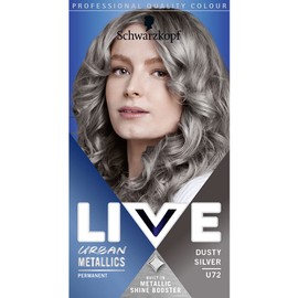 Schwarzkopf LIVE Urban Metallics Vibrant, Long Lasting, Permanent Silver Hair Dye, Infused With Coconut Oil Shiny Hair - Dusty Silver U72