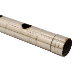 Traditional Indian Handcrafted Metal Silver Bansuri Flute Musical Instrument