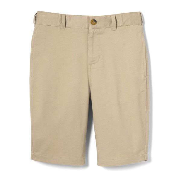 French Toast Boys' Adjustable Waist Flat Front Short, Khaki, 7