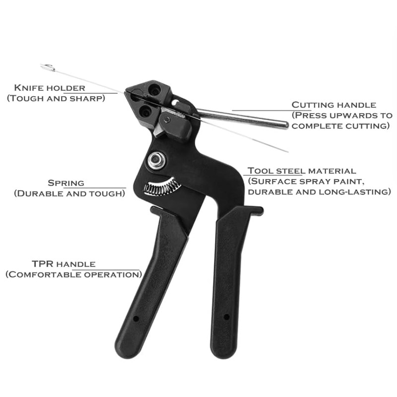 Stainless Steel Cable Tie Gun KangTeer Heavy Duty Carbon Steel