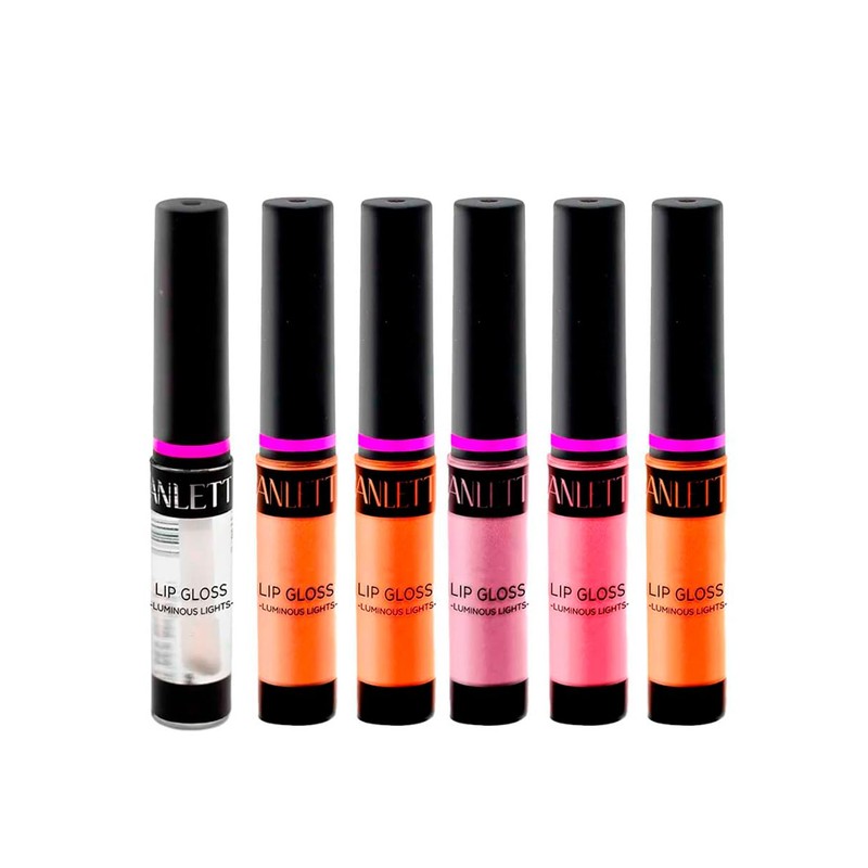 Kit labial lipgloss Anlett con 6 piezas #1 multicolor cont.