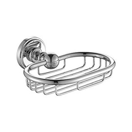 qinisi Soild Brass Wire Soap Basket Lavatory Soap Dish Holder Wall Mounted Chrome Shower Basket