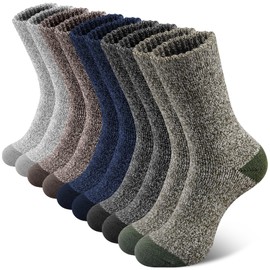 SIMIYA 5 Pairs Merino Wool Socks for Men, Super Thick Hiking Thermal Socks for Cold Weather