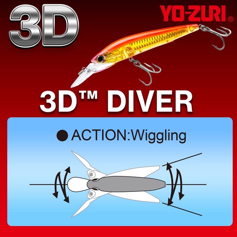 YO-ZURI 3D Diver (S) 4.7 inches (120 mm) Color: Flying