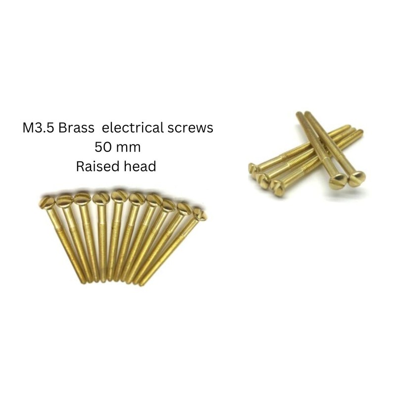 Pack of 10 Electrical Screws 50mm Brass M3.5 Thread Diameter