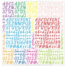 DONHUA 12 Sheets Colorful Vinyl Letters Numbers Stickers Multicolor Alphabet Decals for DIY Scrapbook Decoration, Mailbox, Home and Office