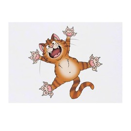 'Splat Ginger Cat' Temporary Tattoo - Water Resistant, Skin-Safe, Non-Toxic Transfer (TO00082821)