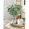 Bessol Artificial Eucalyptus Stems in Glass Vase 14" 6Pcs Faux