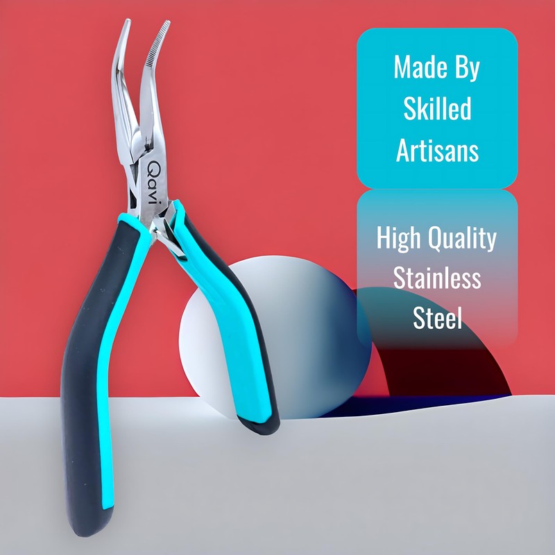 Fish Bone Pliers/Tweezers Curved, High Grade Stainless Steel Polished (14cm)