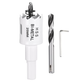 CoCud 31/32" (25mm) Hole Saw, M42 Bi-Metal Hex Shank Hole Cutters with 2pcs Drill Bit - Cutting Tool for Thick Metal Board Alloy Steel Plate. White