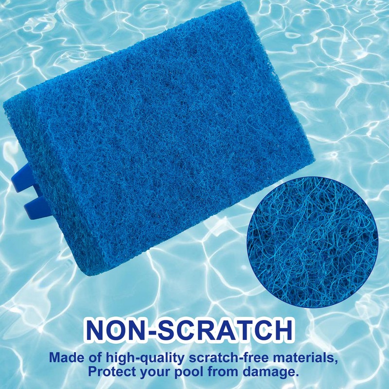 3 Pack Hand-Held Pool Scrub Brush Pool Cleaning Sponge Scrubber