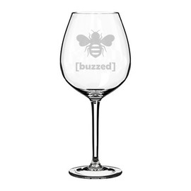 Wine Glass Goblet Funny Buzzed Bee (20 oz Jumbo)