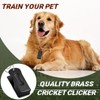 Jenaai 3 Pieces Brass Dog Training Clicker Necklace Signaling Cricket