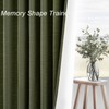 Topfinel Olive Green Linen Blackout Curtains 84 Inch Long for