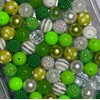 Green Mix - 20mm Bubble Gum Bead Mixes, Chunky Bead