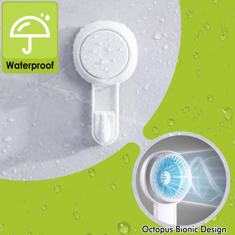 Elegear Mini Suction Cup Hooks for Shower - 2 Pack