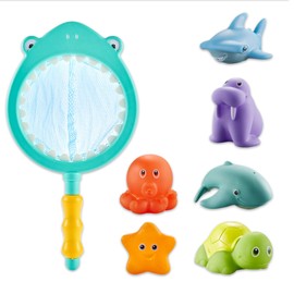 No Hole No Mould Baby Bath Toys – 9PCS Water Play Toys Sea Animals Floating Bathtub Toys Bath Toys for 1 2 3 4 Year Old Toddler Kids Swimming Pool Toys for Boys Girls