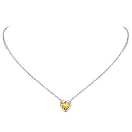 November Birthstone Necklace Crystal Jewelry for Women Dainty Sterling Silver Heart Necklace