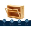 RoyalHouse Premium Bamboo Double Layer Bread Box With Clear Window,
