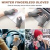fauson Fingerless Gloves for Women -Winter Gloves Men Fingerless Glove