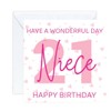 happy 21 21st Birthday niece Card age (envelope included)