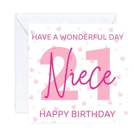 happy 21 21st Birthday niece Card age (envelope included)